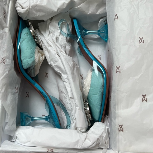 Amina Muaddi Begum Glass Point Toe Slingback Pump - Picture 8 of 12